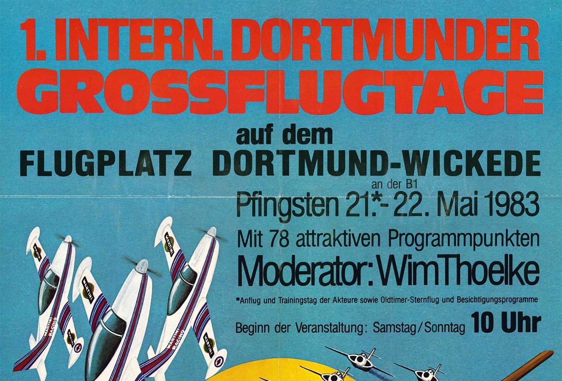 Plakat der ersten Dortmunder Großflugtage 1983 am Flughafen Dortmund