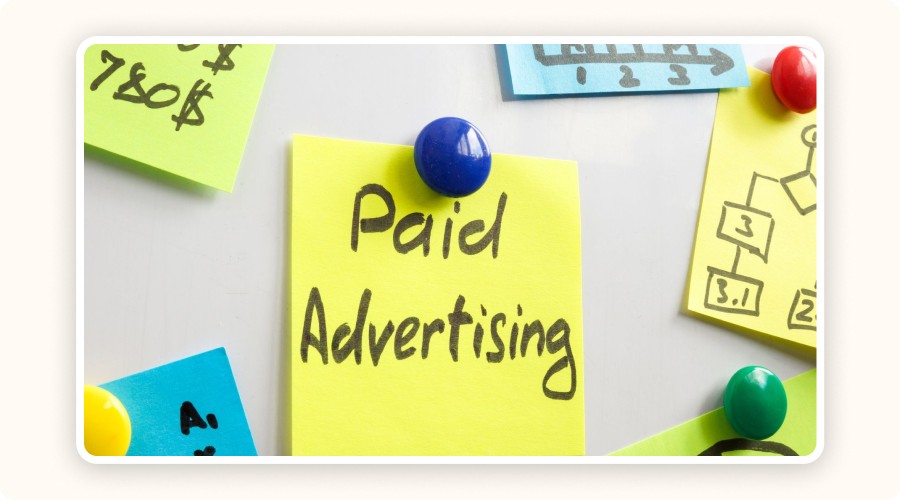 Note reading “Paid Advertising”