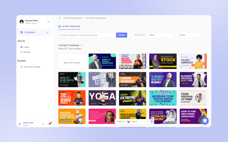 glorify dashboard