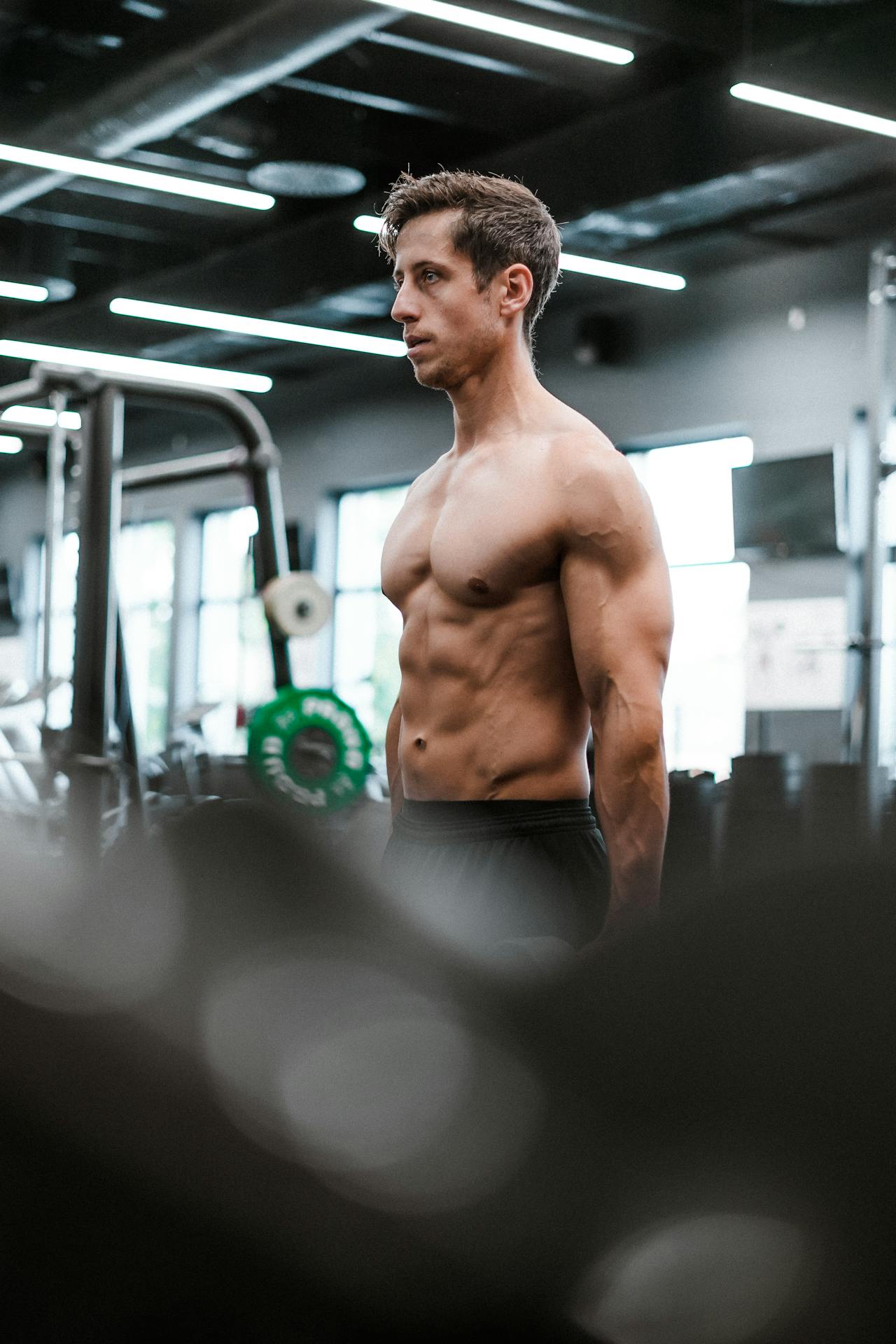A Muscular Man in the Gym