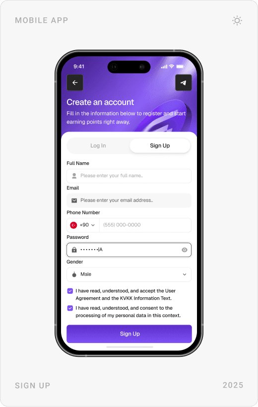 Clean Mobile App Sign Up Design