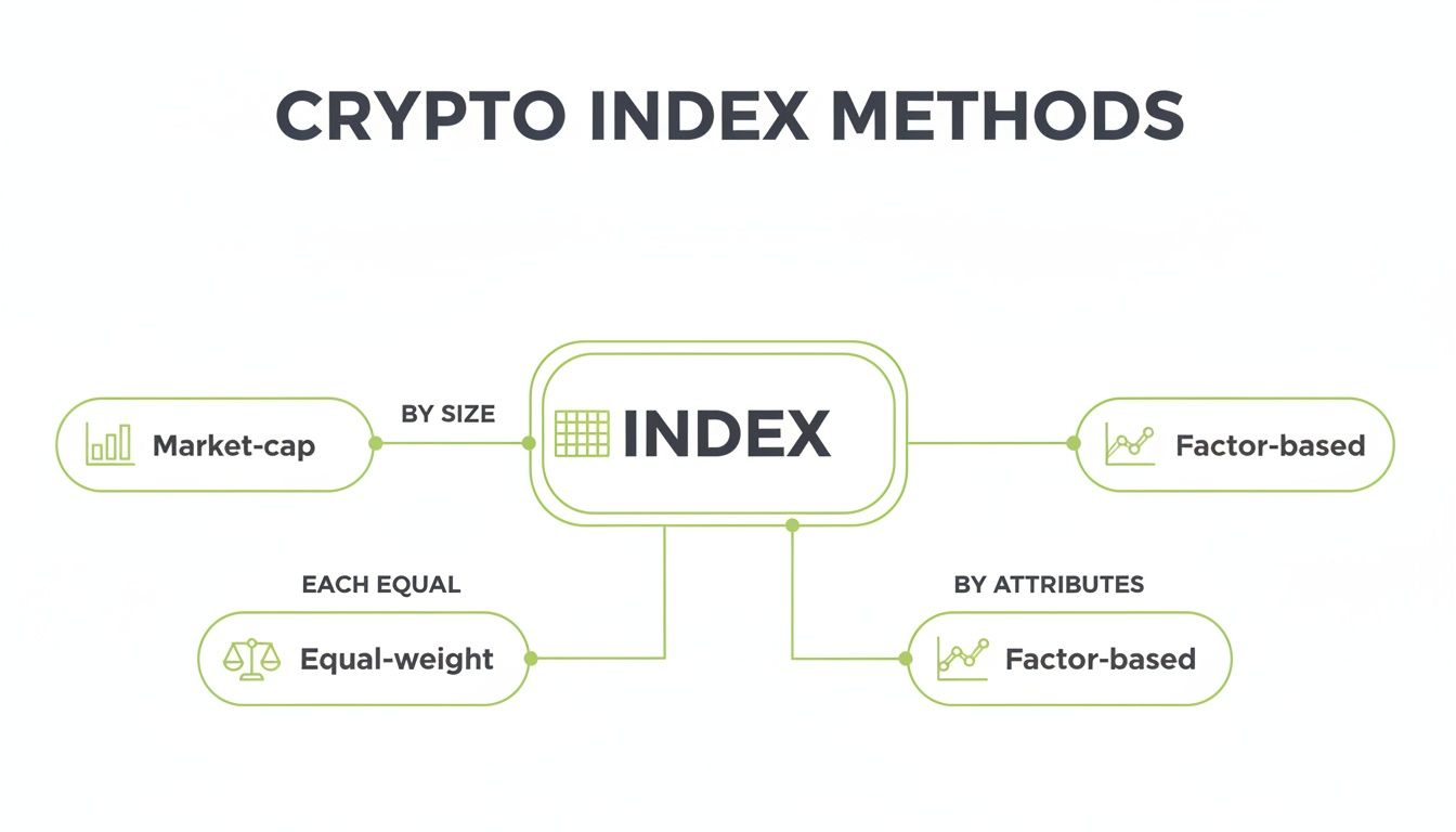 Infographic about index funds cryptocurrency