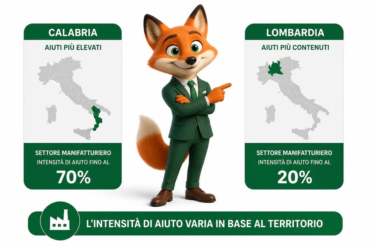 Mappa intensità aiuti regionali