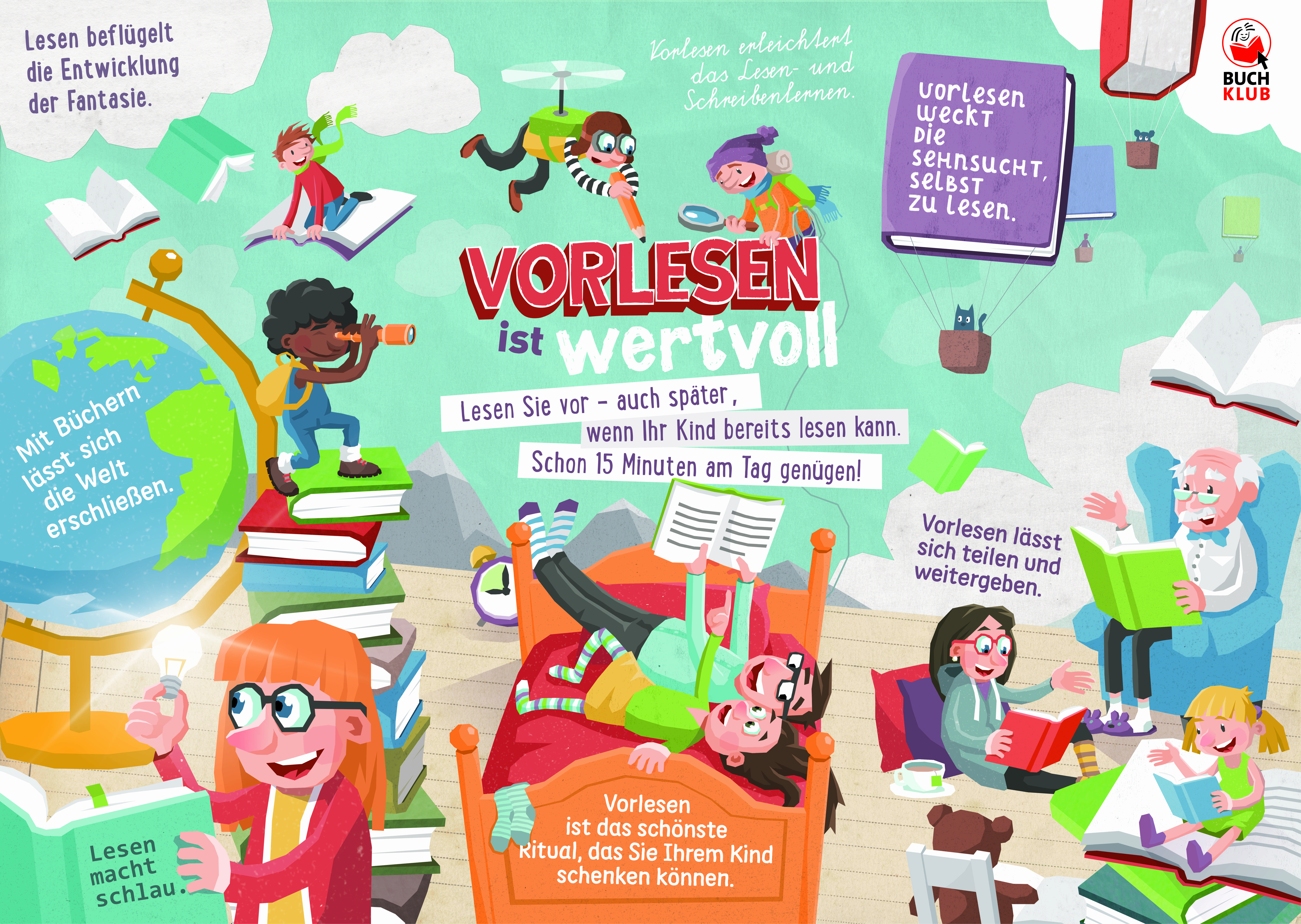 Poster Vorlesen ist wertvoll