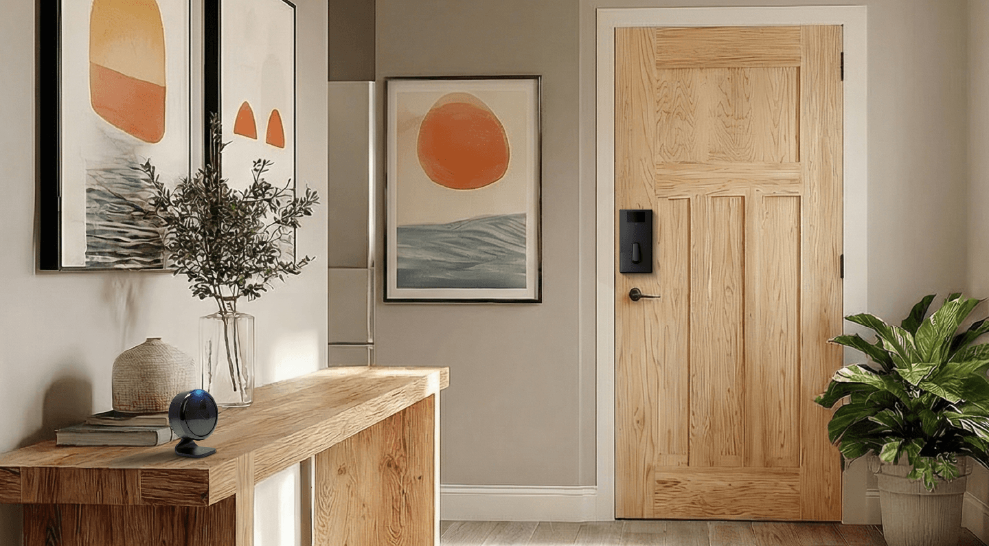 Wi-Charge wireless power transmitter for Schlage Encode smart lock