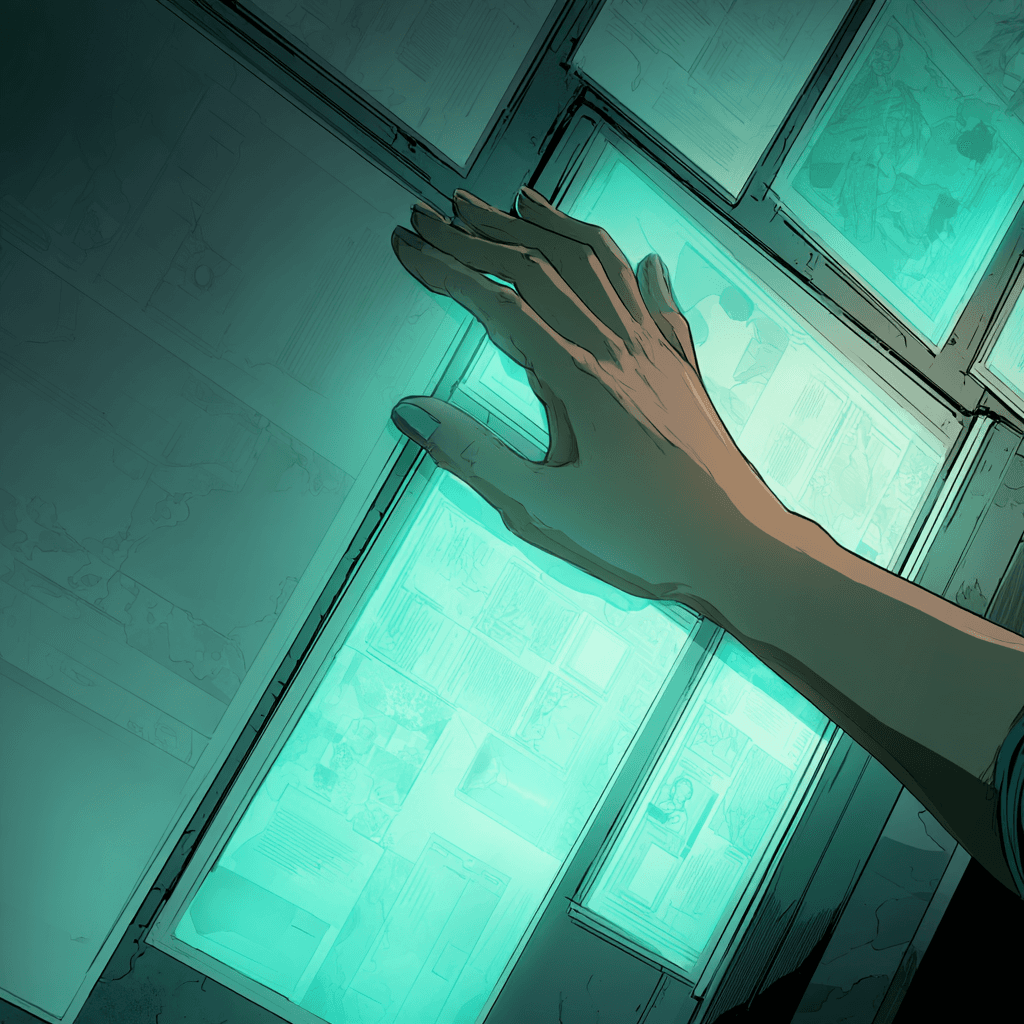 a hand touching pinned news