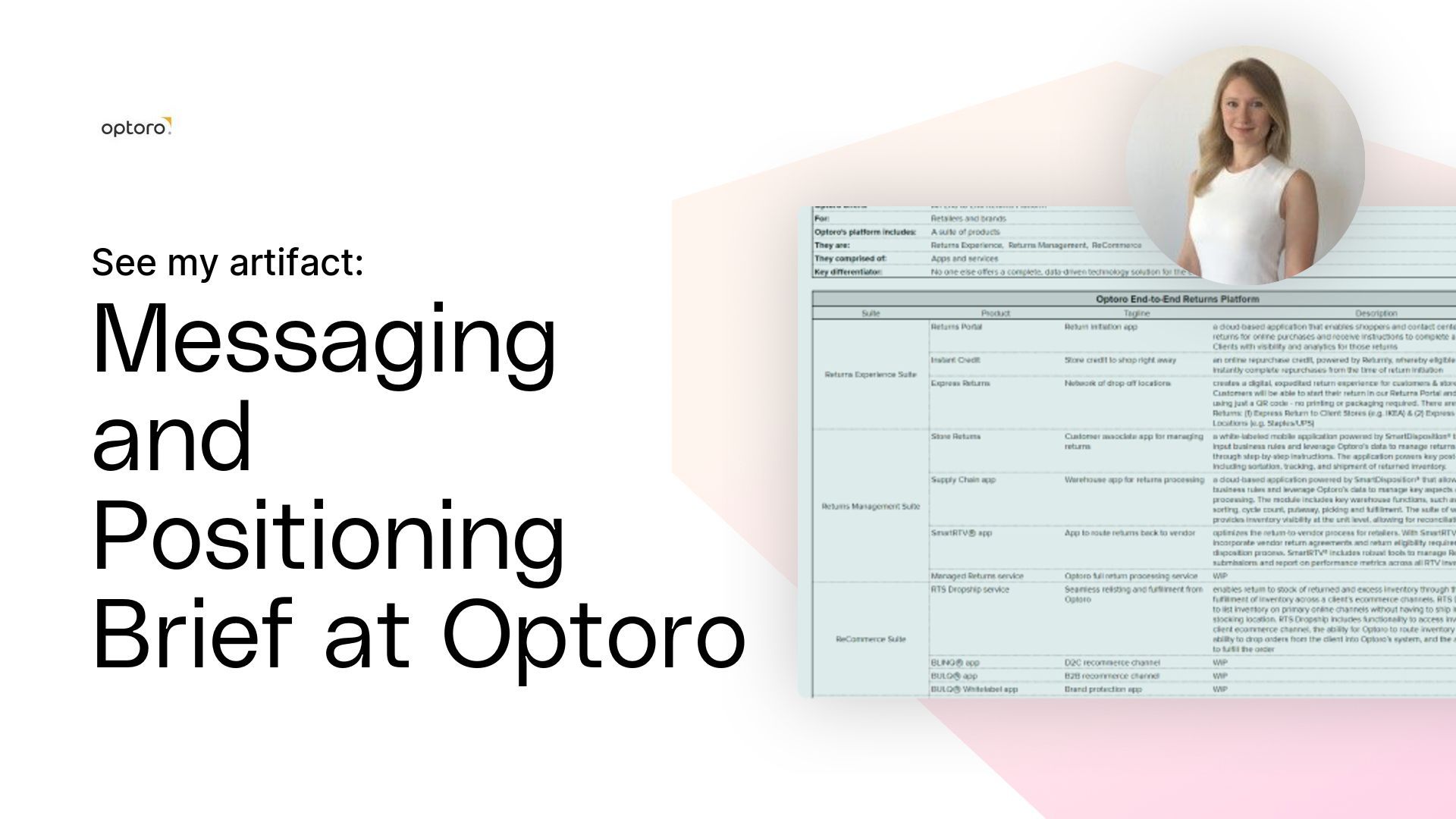 Messaging and Positioning Brief at Optoro Artifact