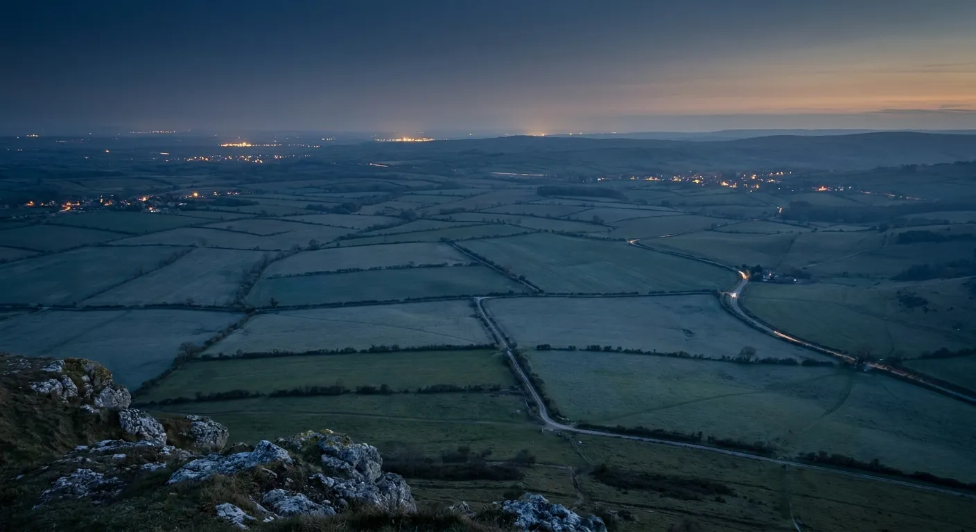 Aerial night view of scenic landscapes, perfect for RockN' Socials Digital Marketing.