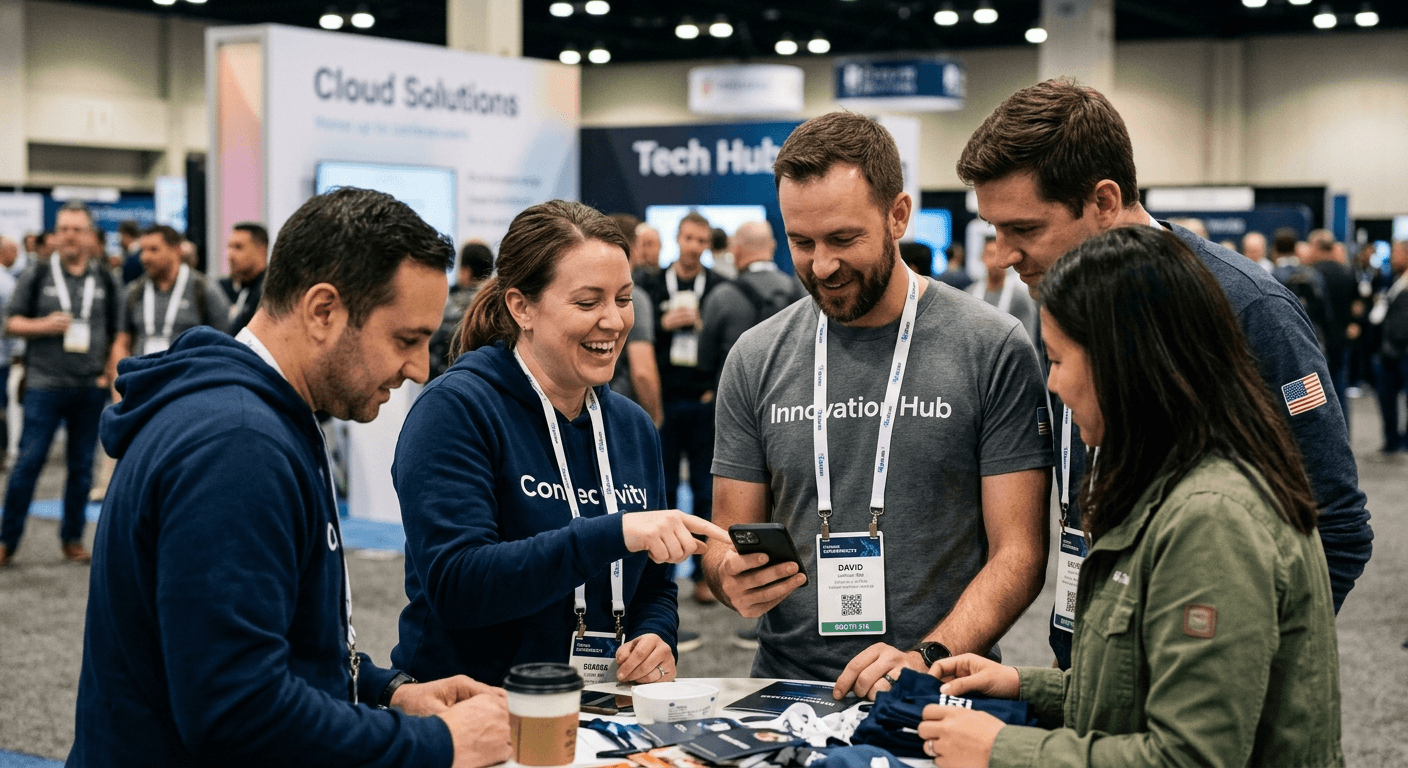 Scanning a trade show QR badge using a lead capture app