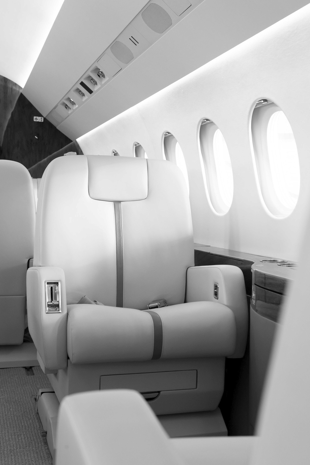 Airplaine with the door open in a way that it looks like you can just walk in to it