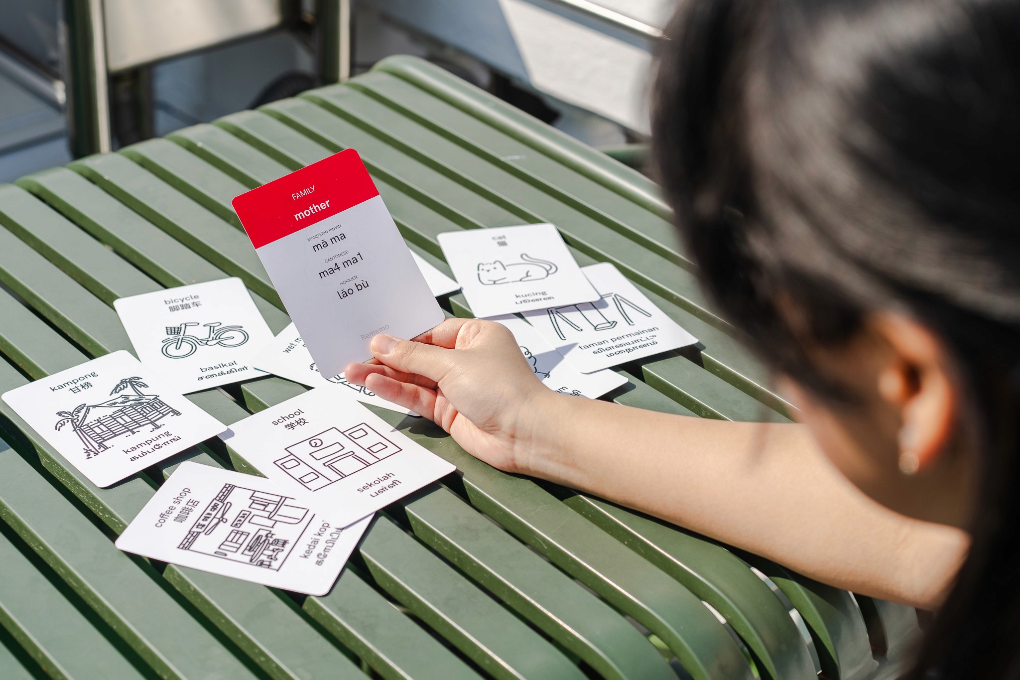 Illustrated cards with translations and dialects