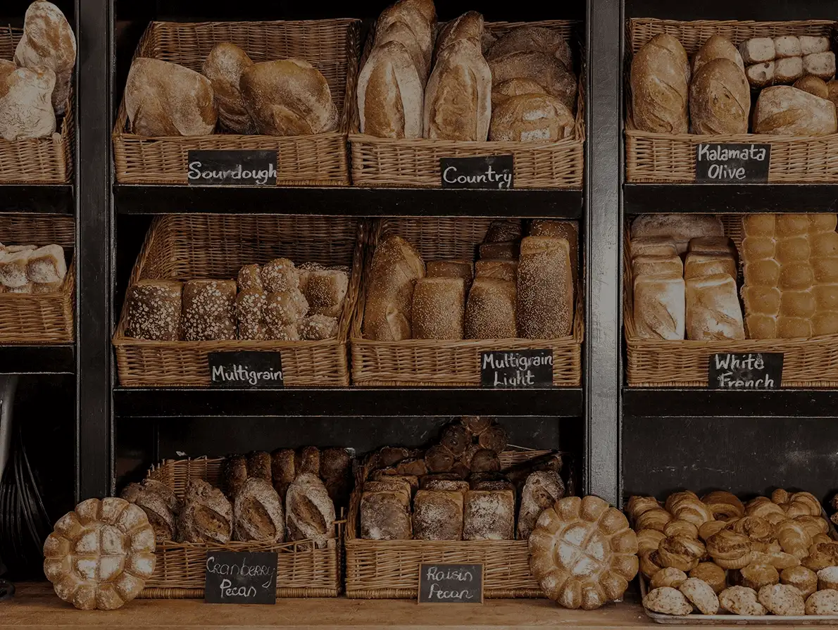 Freshly baked artisan bread loaves at Pain d'Avignon bakery, Cape Cod