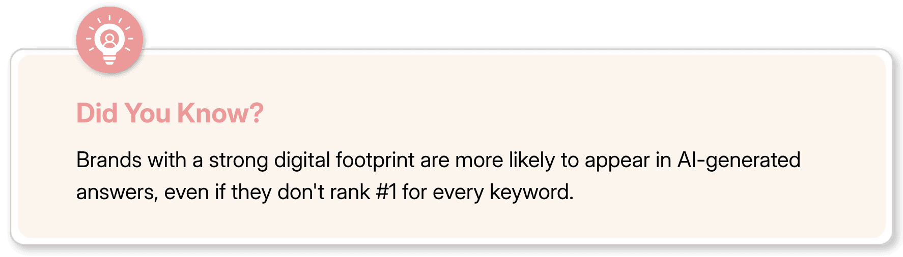 Did you know callout explaining how a strong digital footprint increases visibility in AI-generated search results.