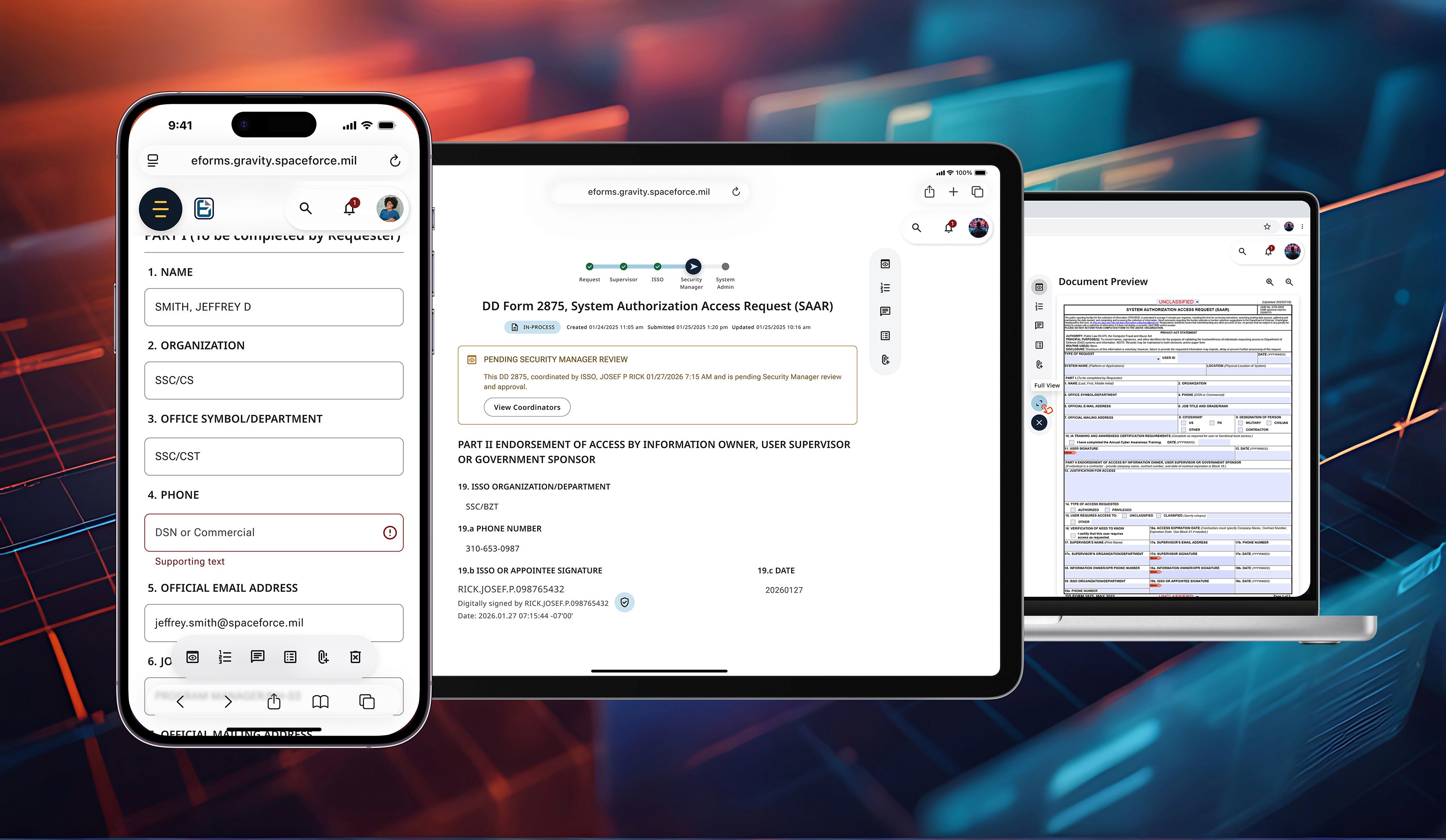 Intuitive form design enables efficient processing of documents—easy to complete, transparent, and guided