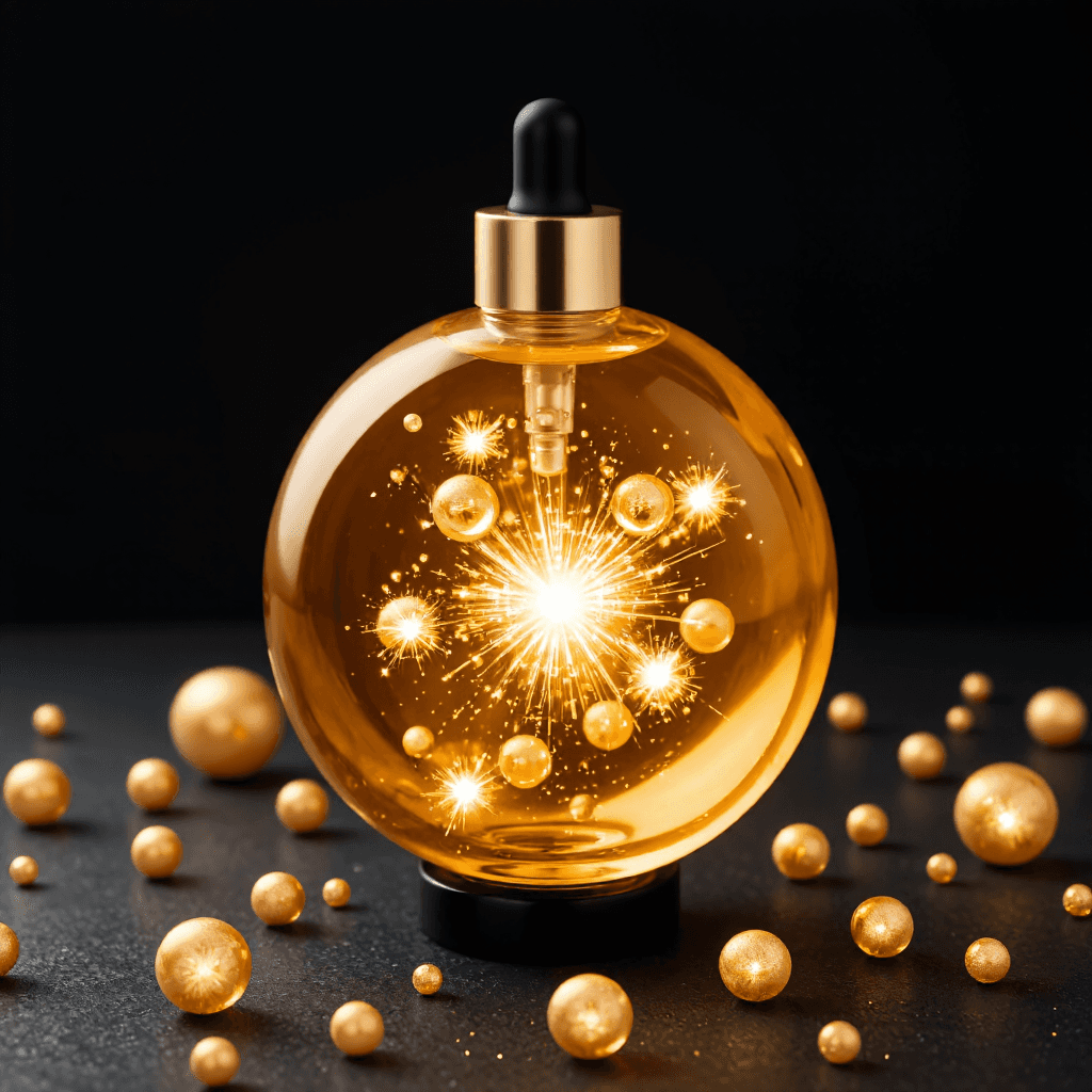 product photography of bottle of vitamin C serum
