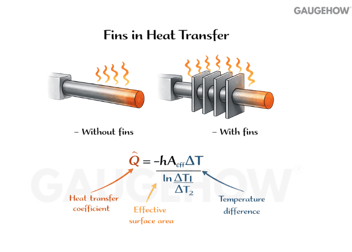 heat transfer fins diagram