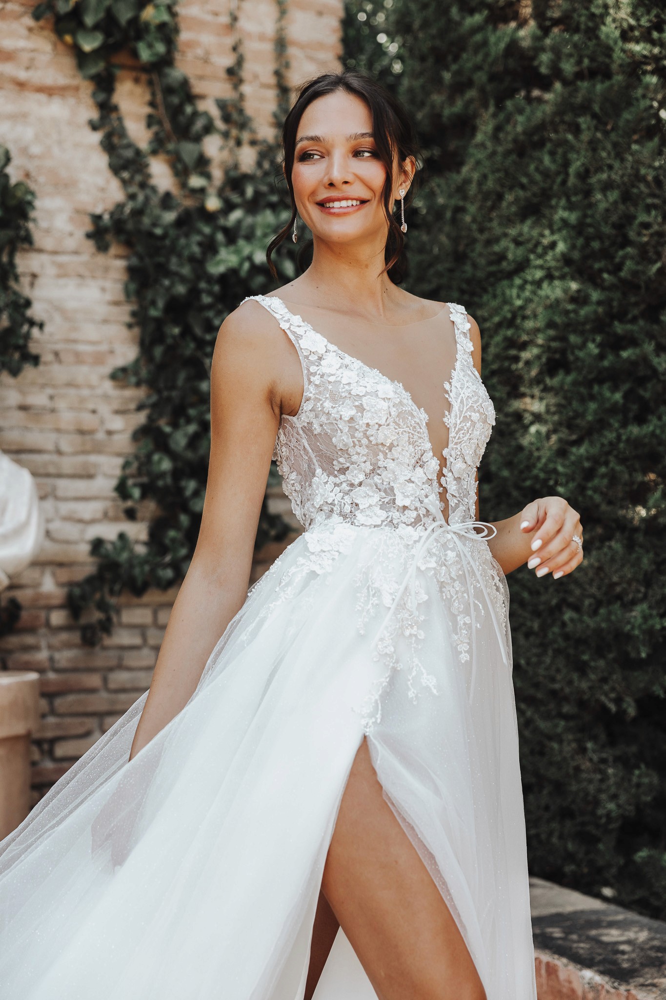 A-Linie Brautkleid mit Glitzerdetails und zartem Tüllrock