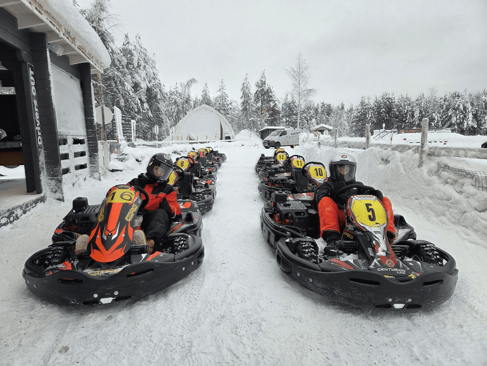 Ice karting at Santa's Motor Park 