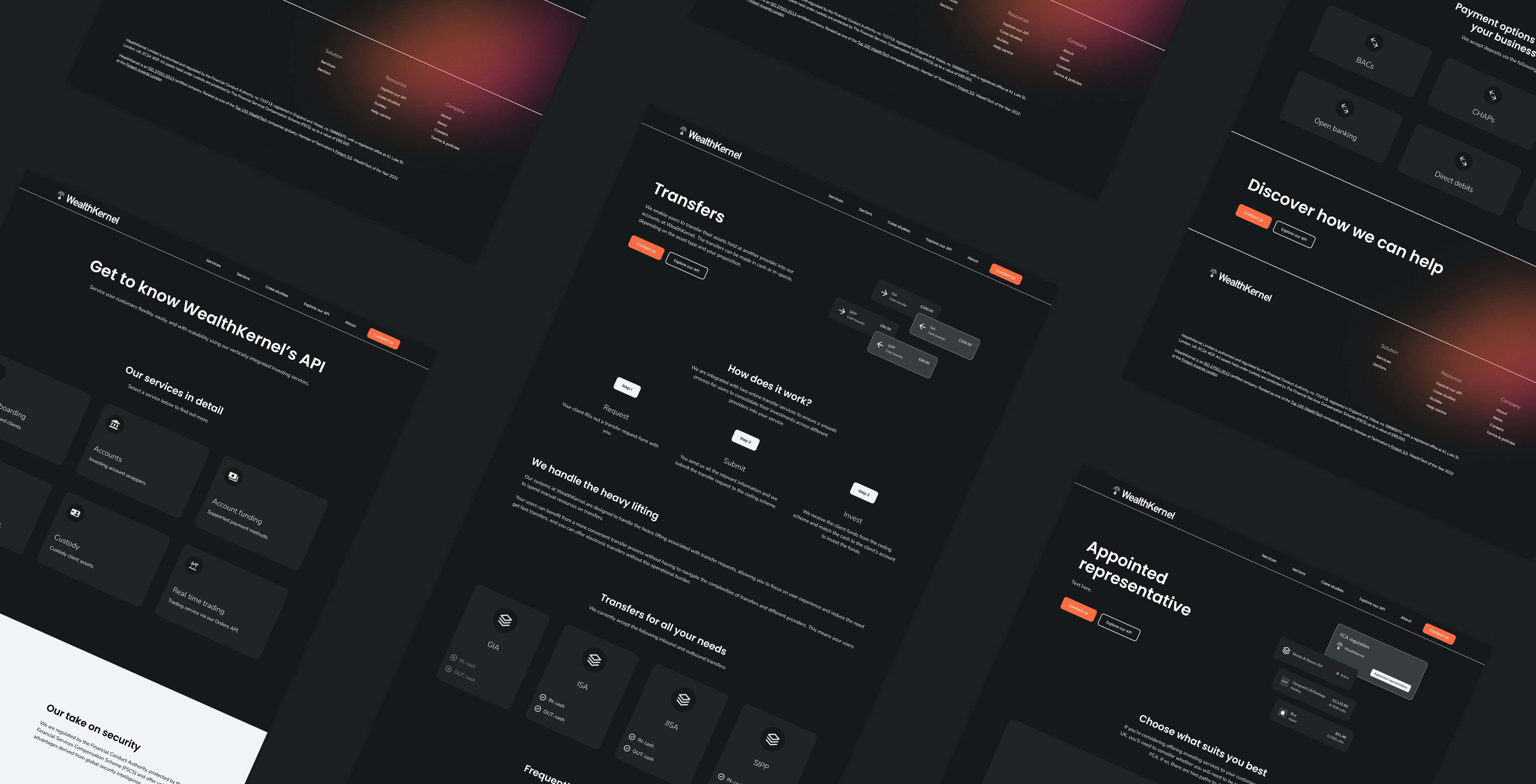 WealthKernel website screens