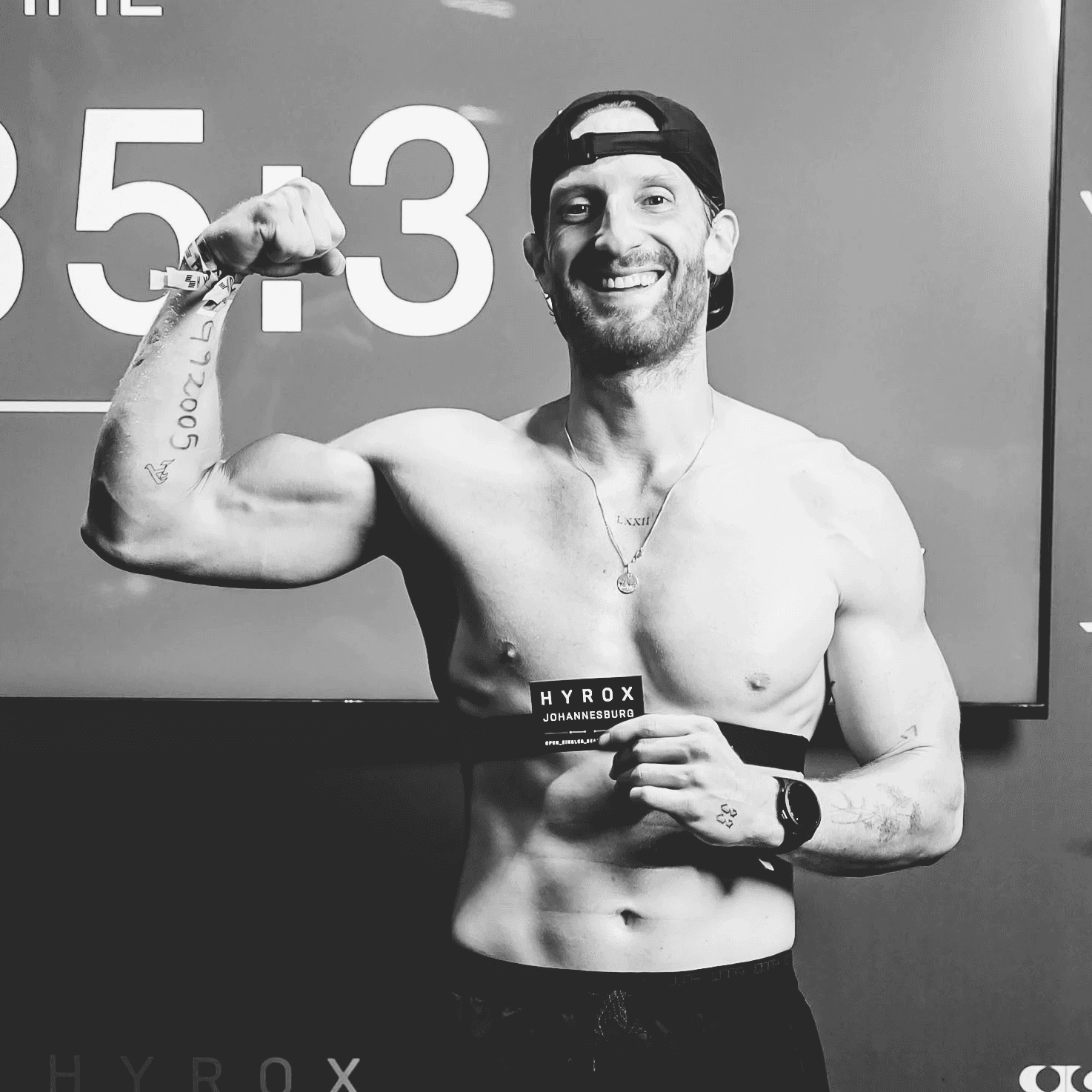 Athlete winning a race