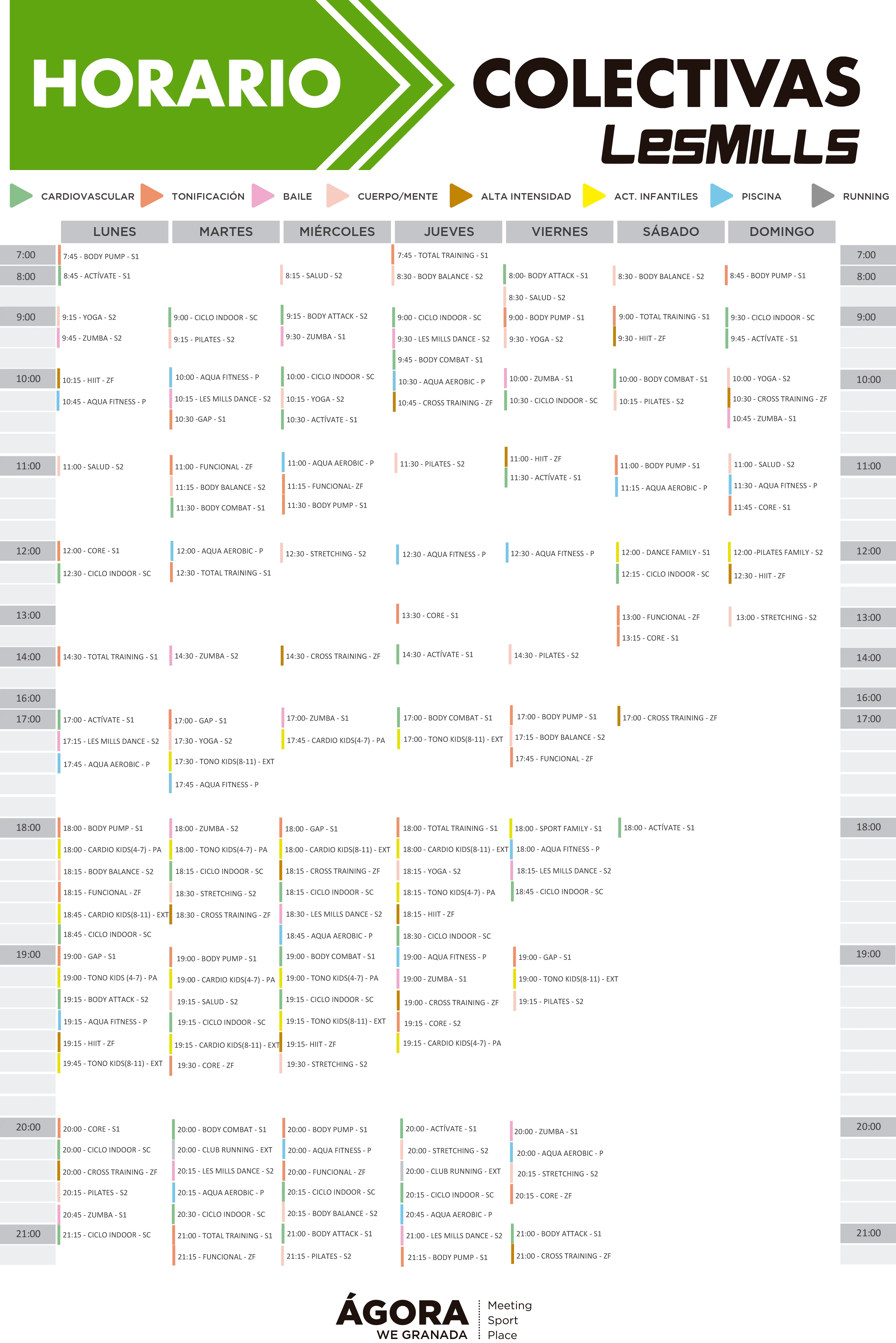 horario de actividades de ágora we granada