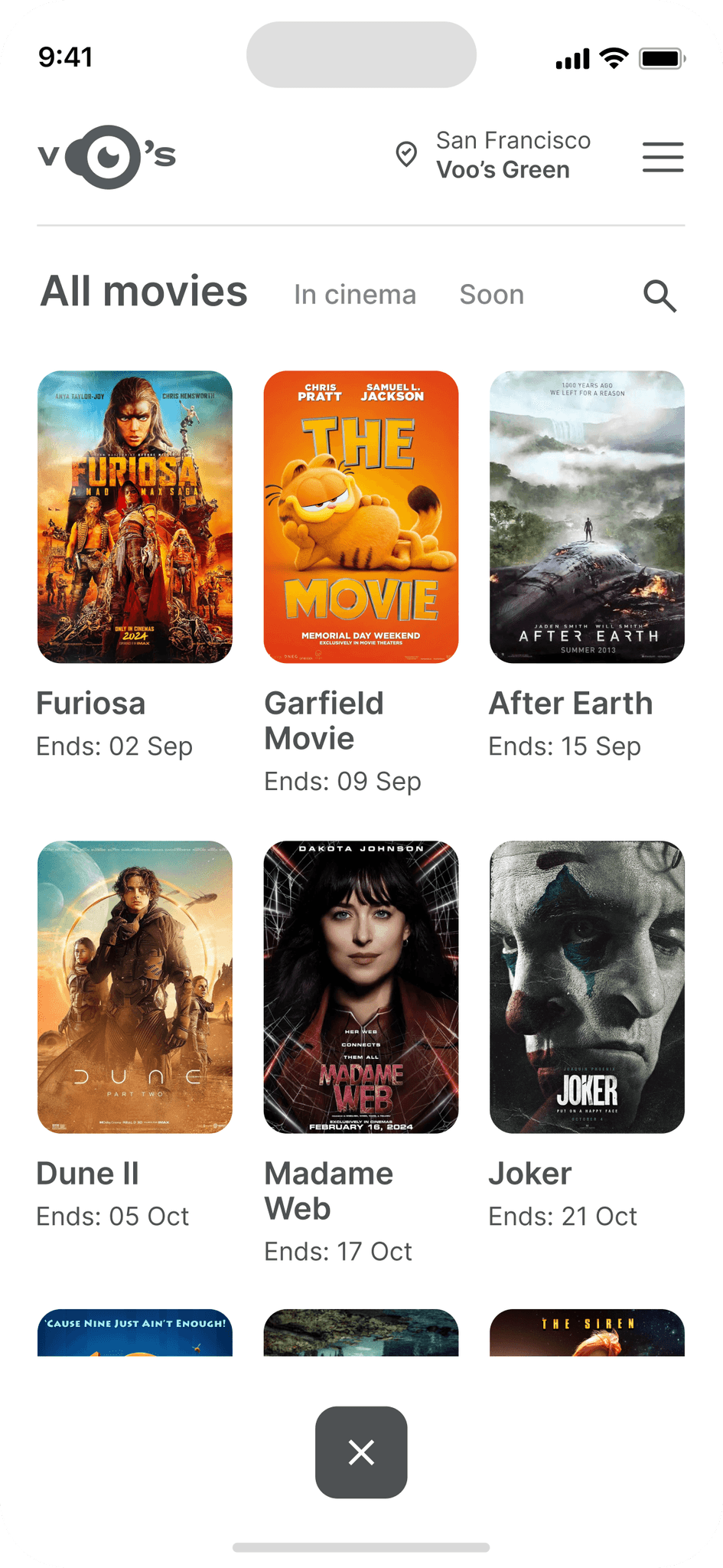 Movies list