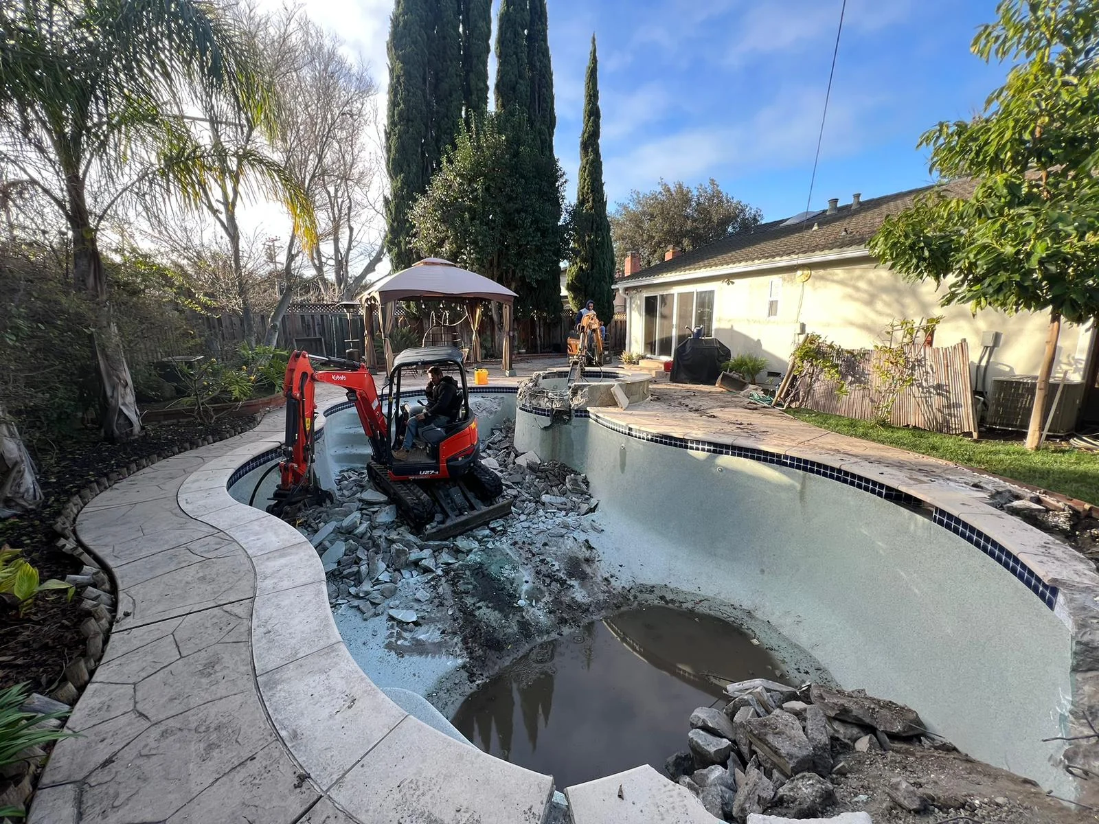 Before pool demolition