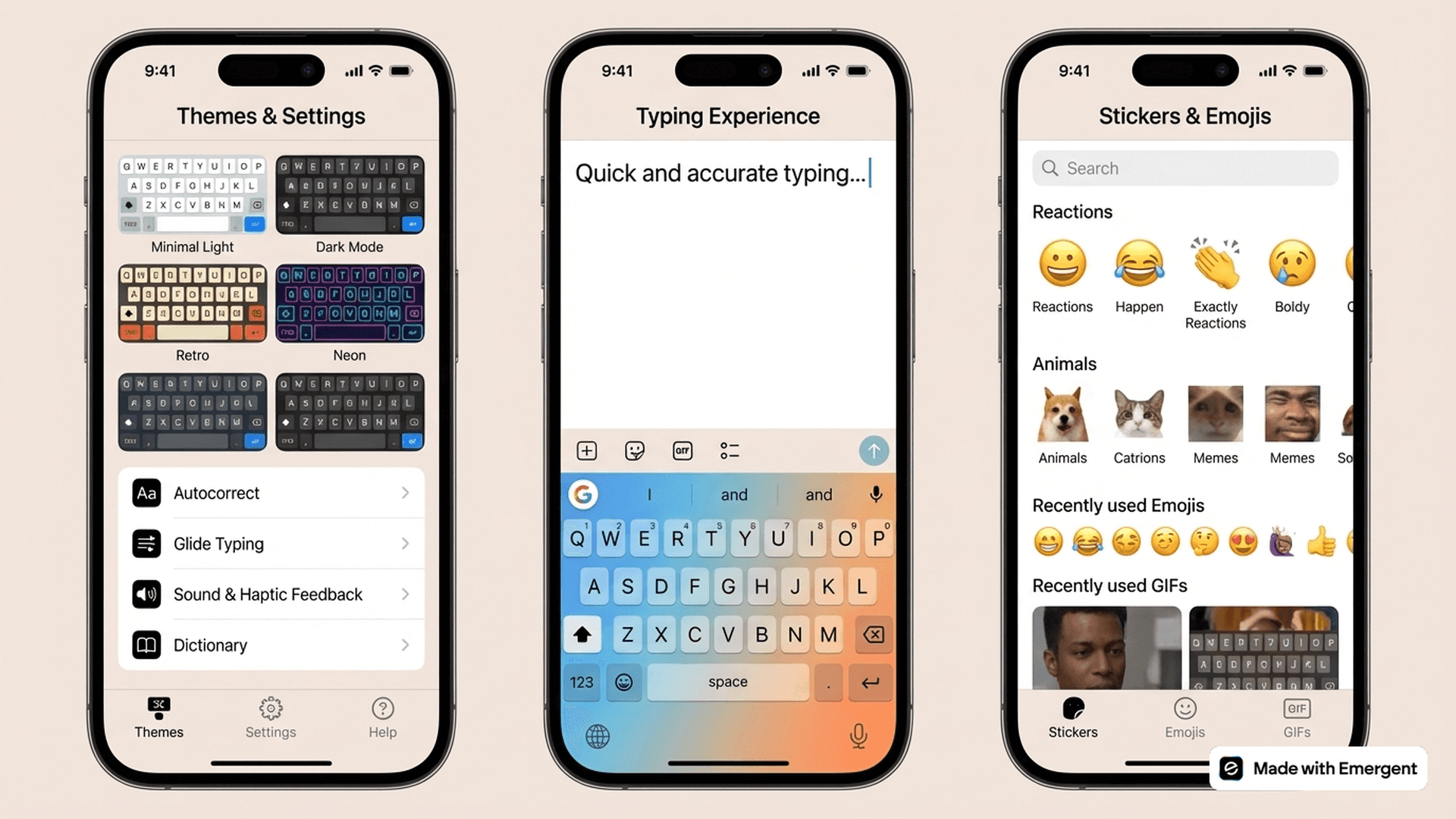 Keyboard App Made with Emergent