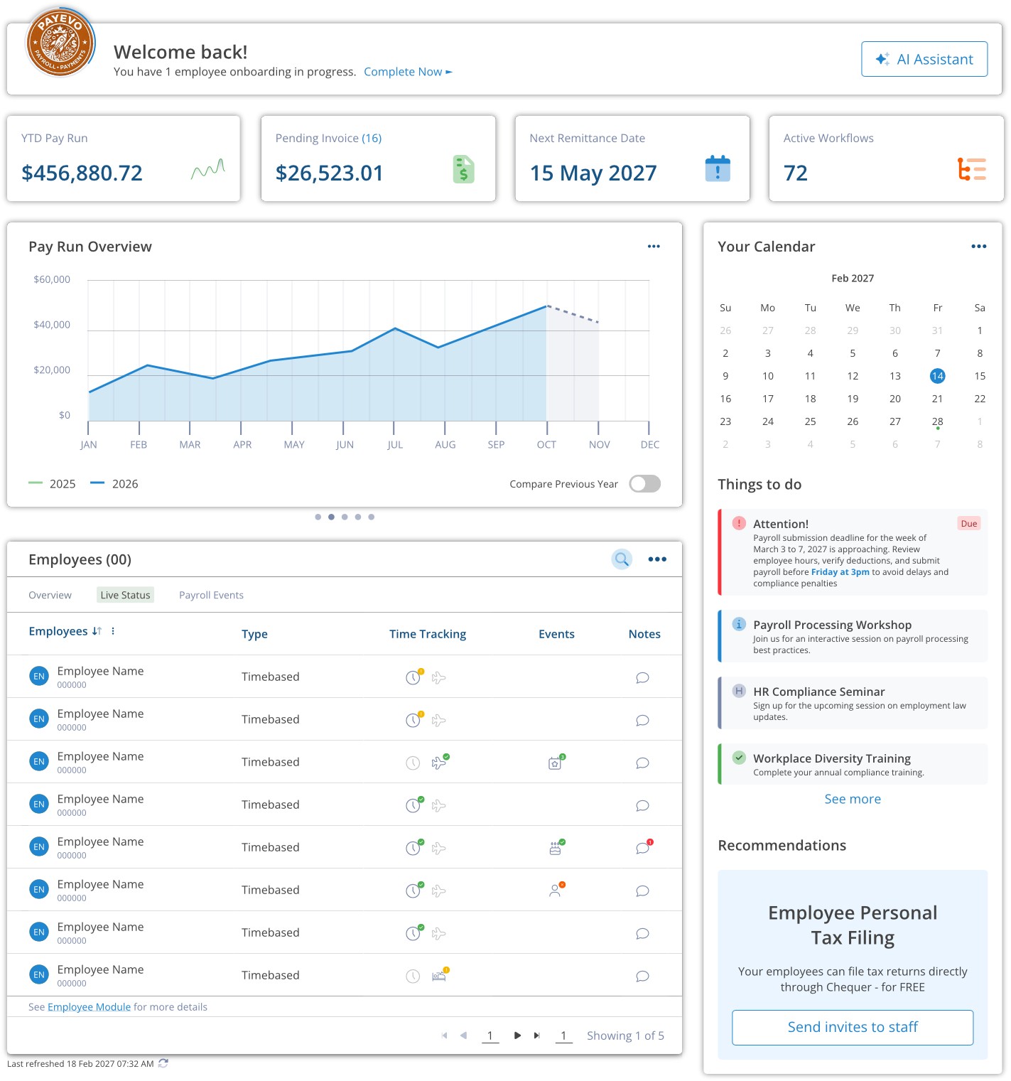 PaymentEvolution Dashboard