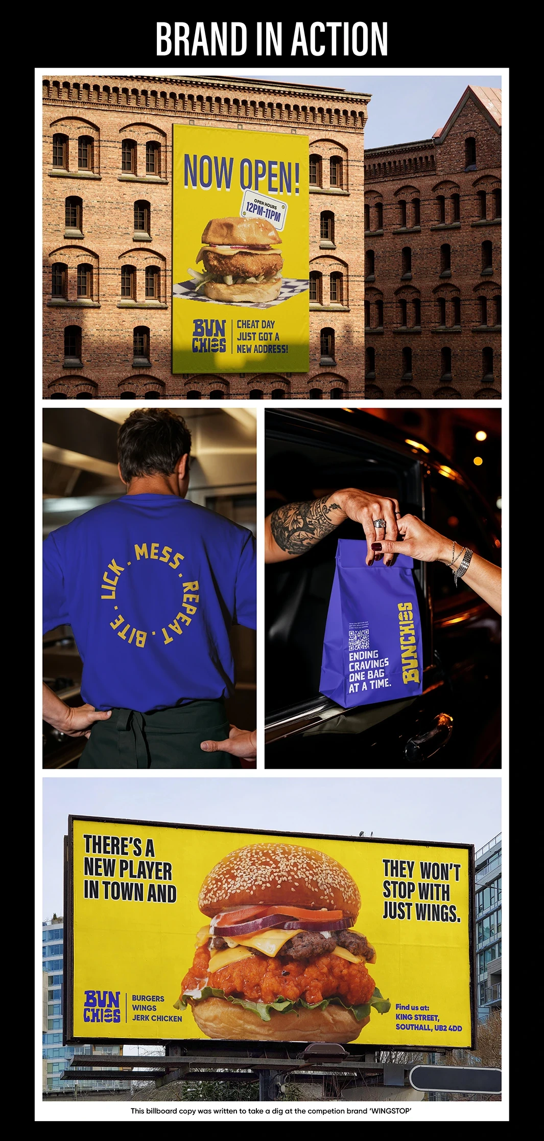 Brand in action on shorts , posters , packaging, billboards, advertisements and many more