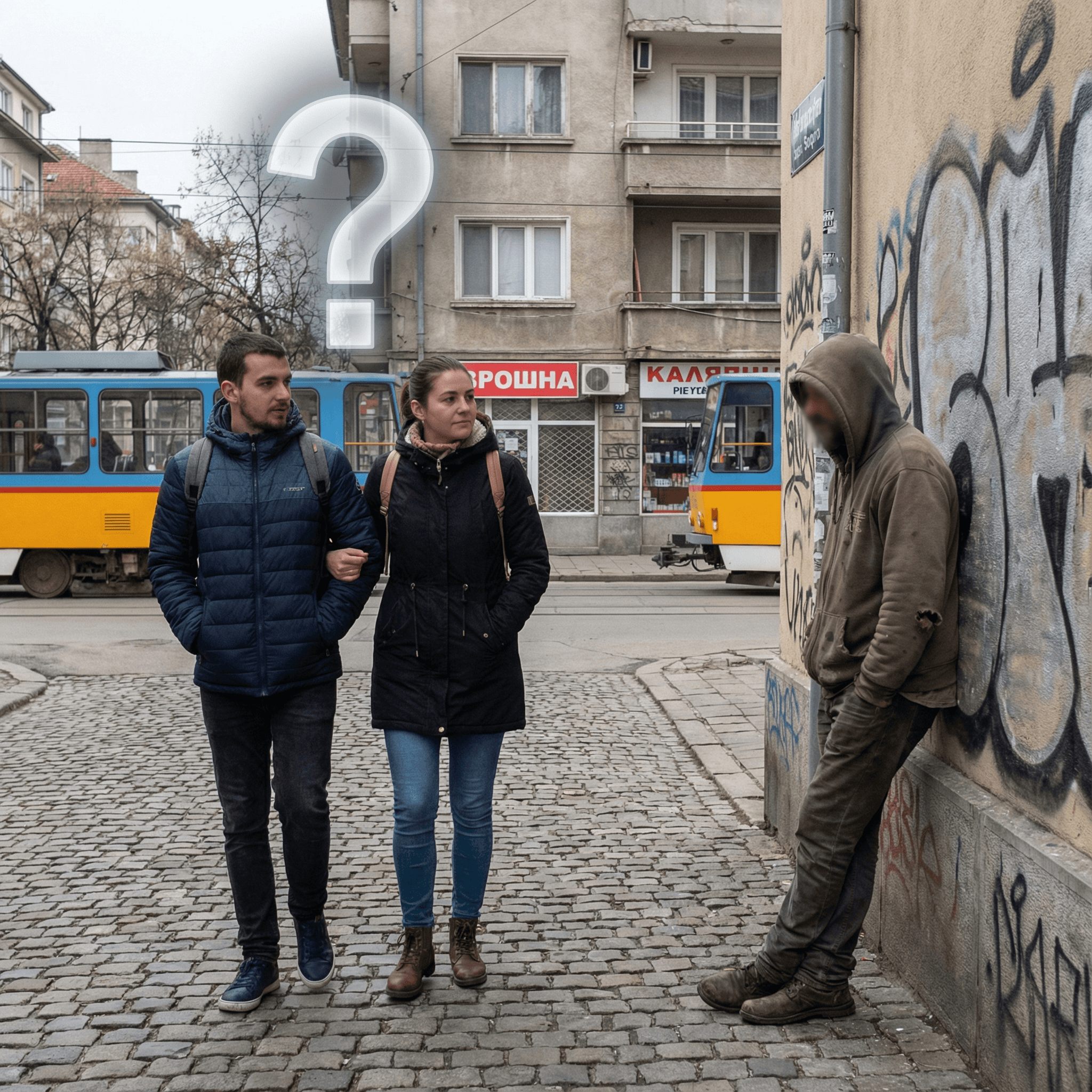 Tourstist and a stranger