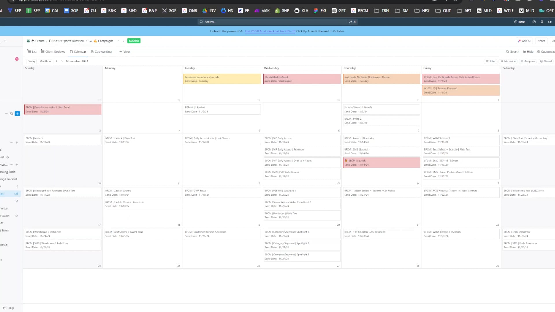 Nexus BFCM - Marketing Calendar to Copywriting Briefs