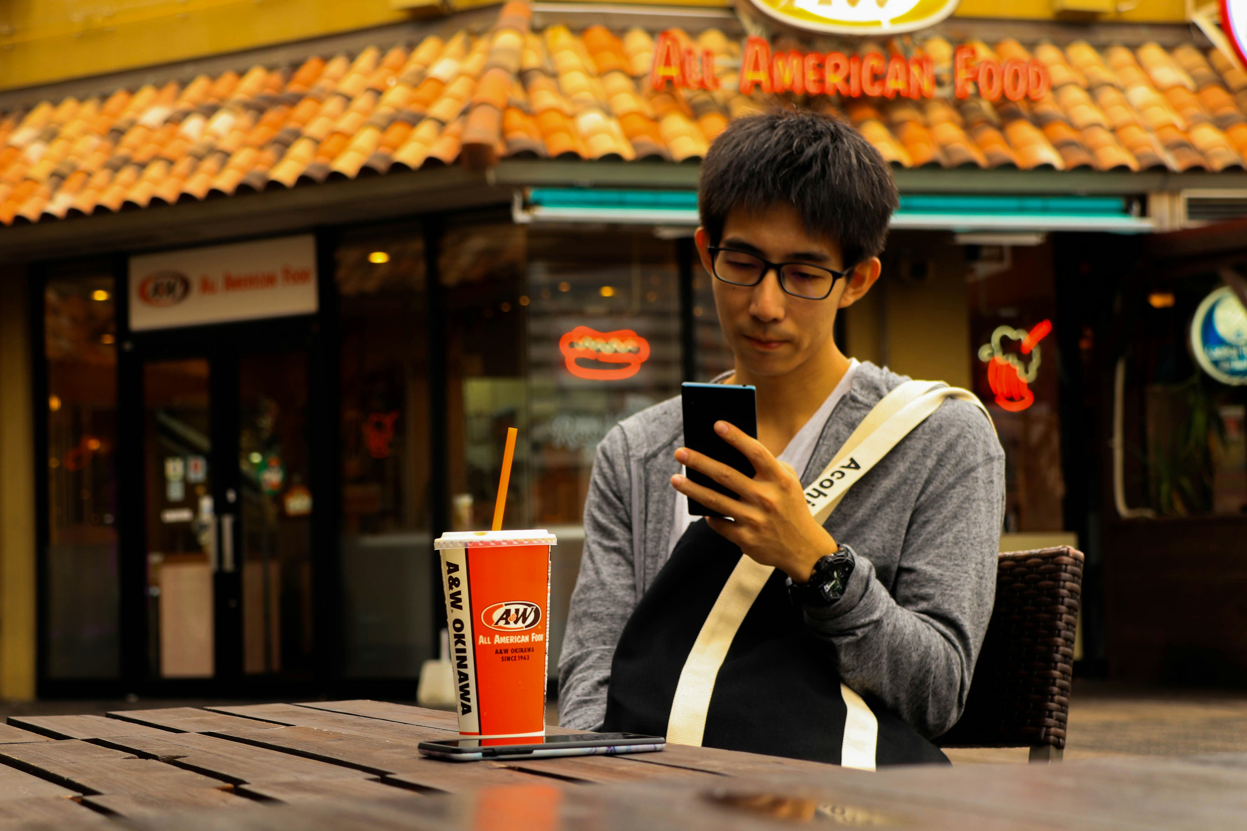 man sitting in front of table