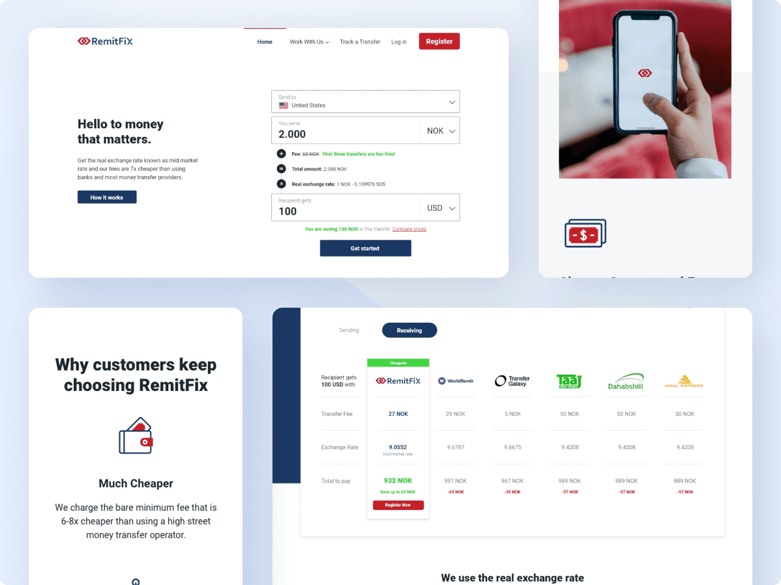 Remitfix screens showcase