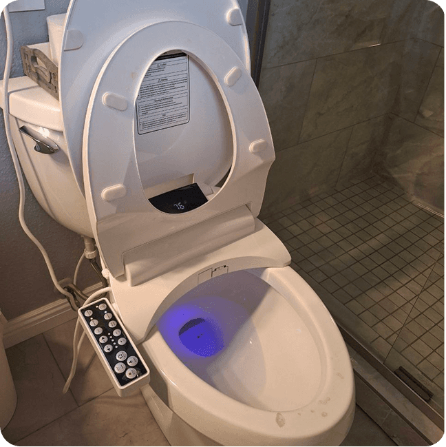 A dirt toilet before eco-cleaning.