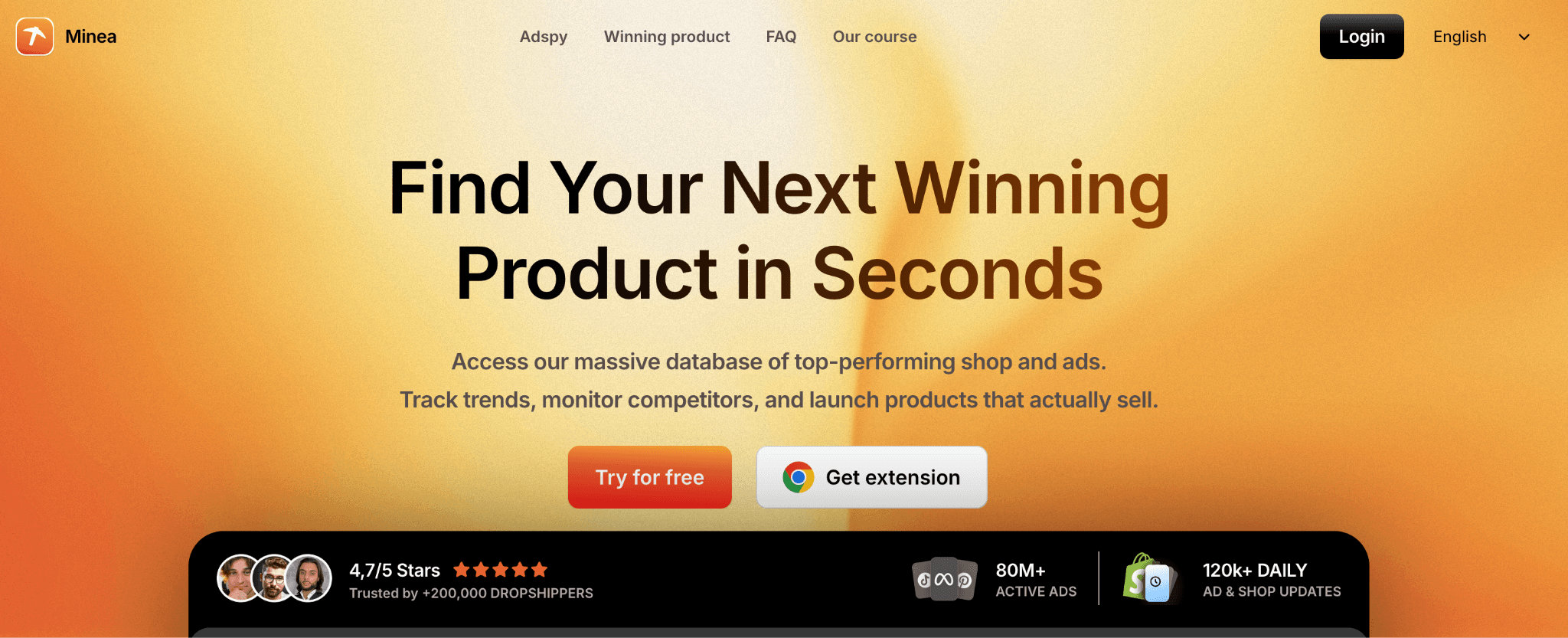 Minea Product Trends Alternative