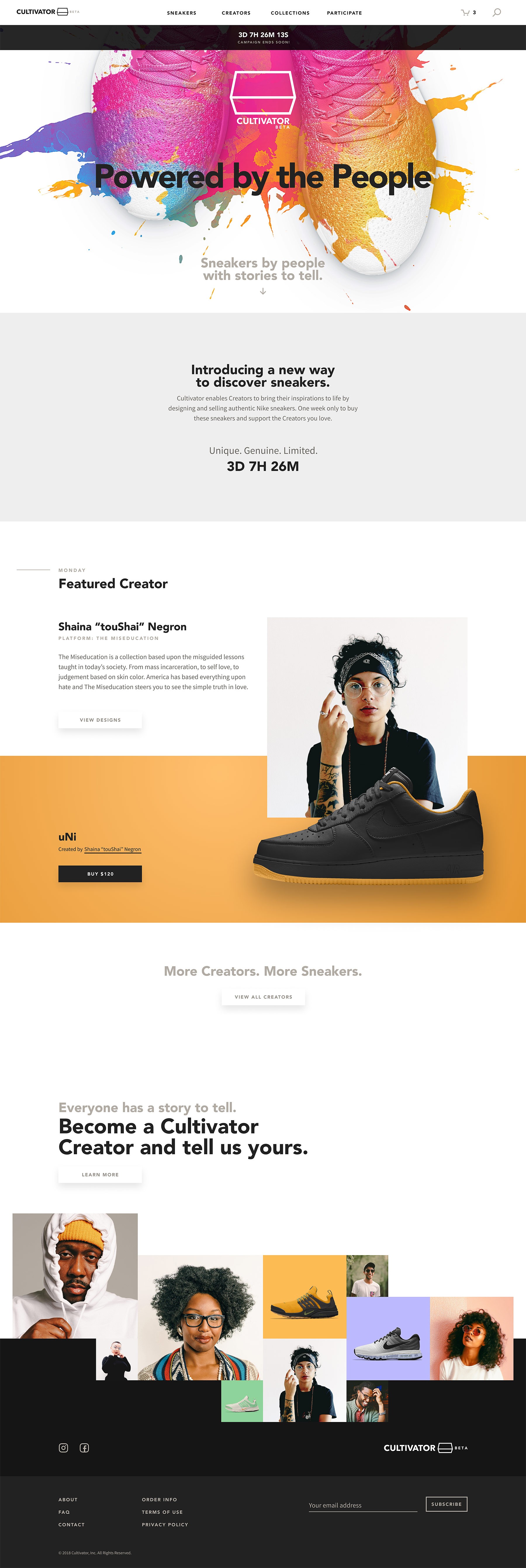 Cultivator landing page