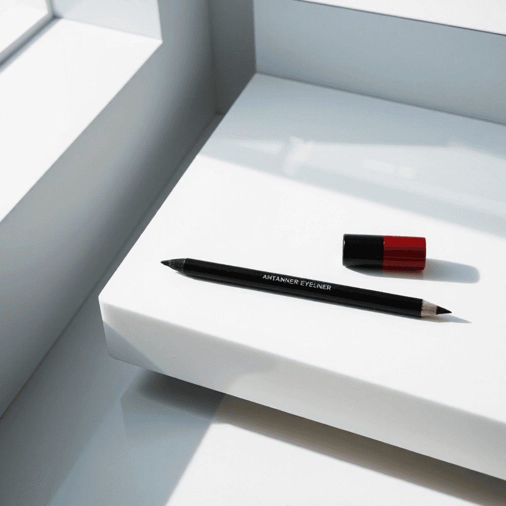 product photography of a cosmetic pencil for eyeliner application