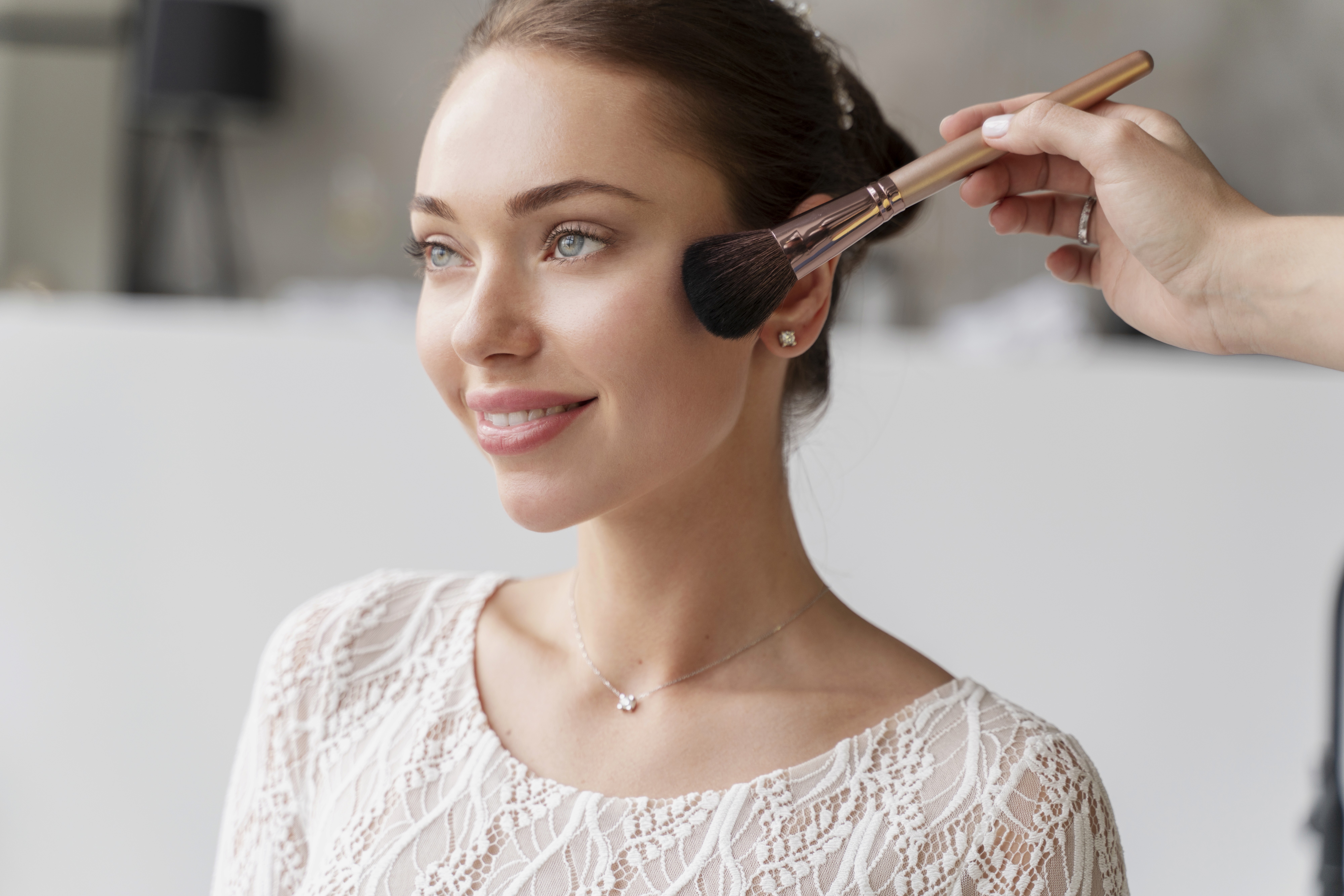 Close-up of blue flowers, glistening with droplets of water, creating a serene and calming atmosphere.