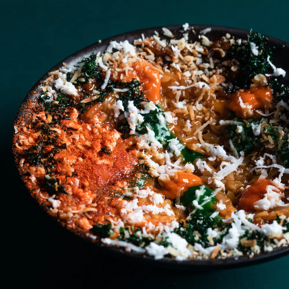 Sticky Rice, Cured Crab Roe, Coconut, Red Spur Chili