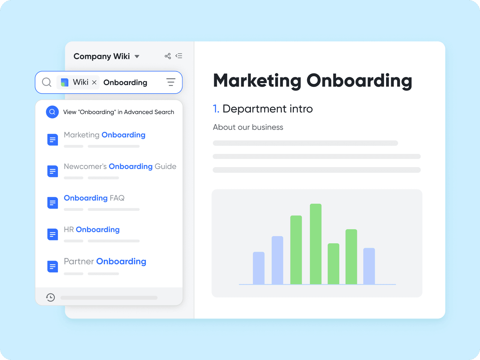 Powerful search for wiki and across the platform