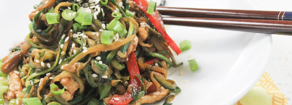 pork zucchini noodle stir fry