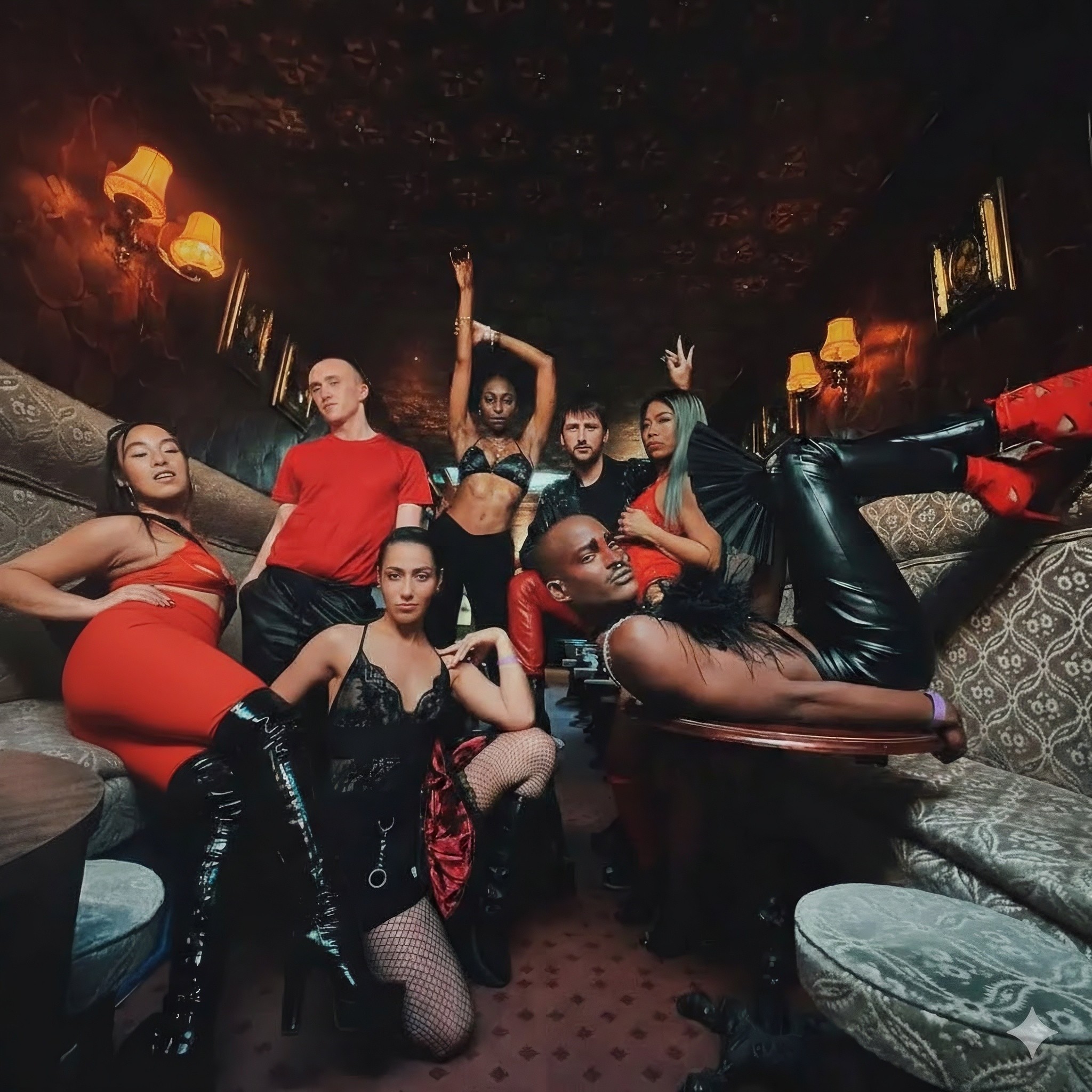 a dropping bottle with bird of paradise flower