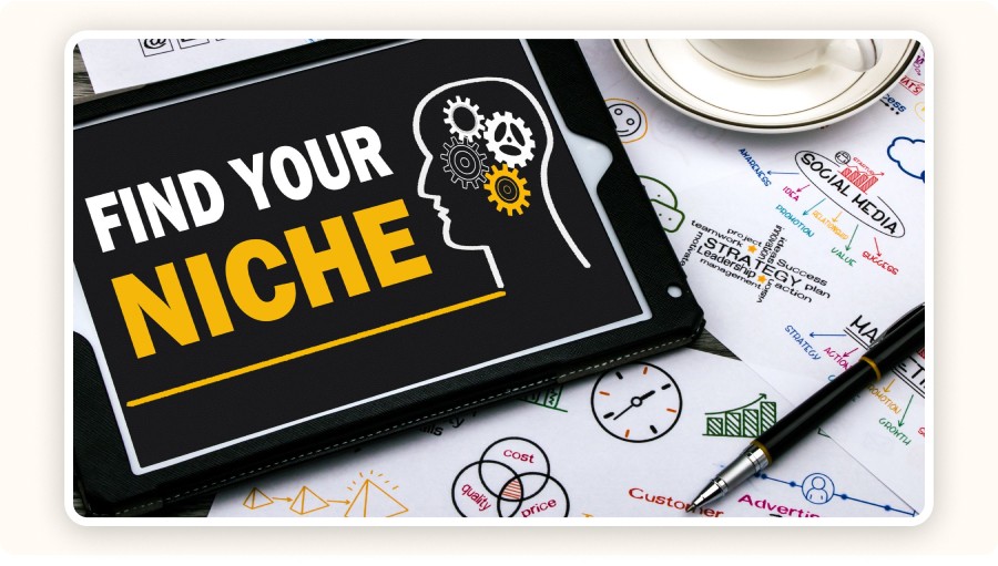 Find your niche” message