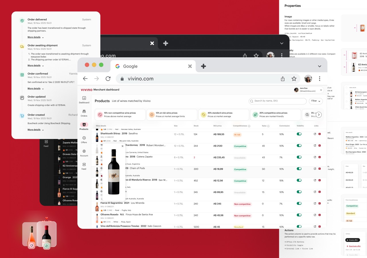 dashboard view of a merchant tool