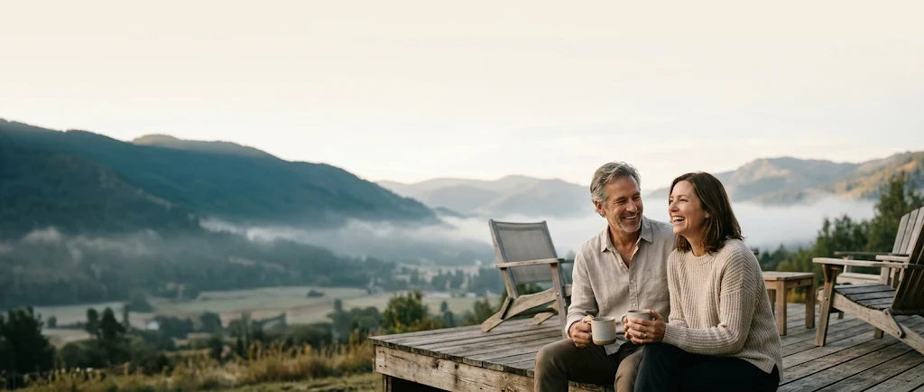 Couple enjoying a relaxed morning together