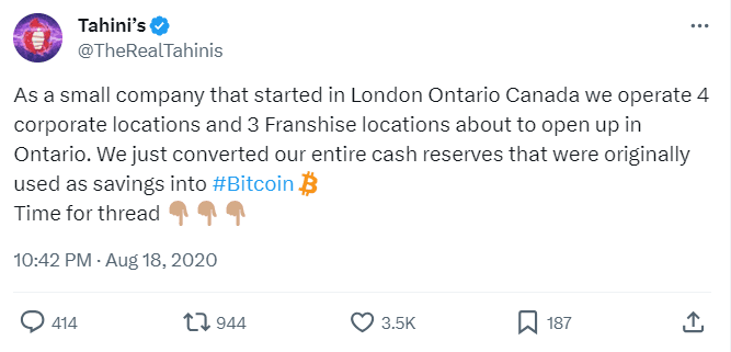 Businesses started accepting bitcoin payments