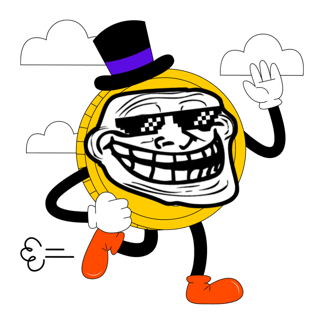 trollface coin illustration