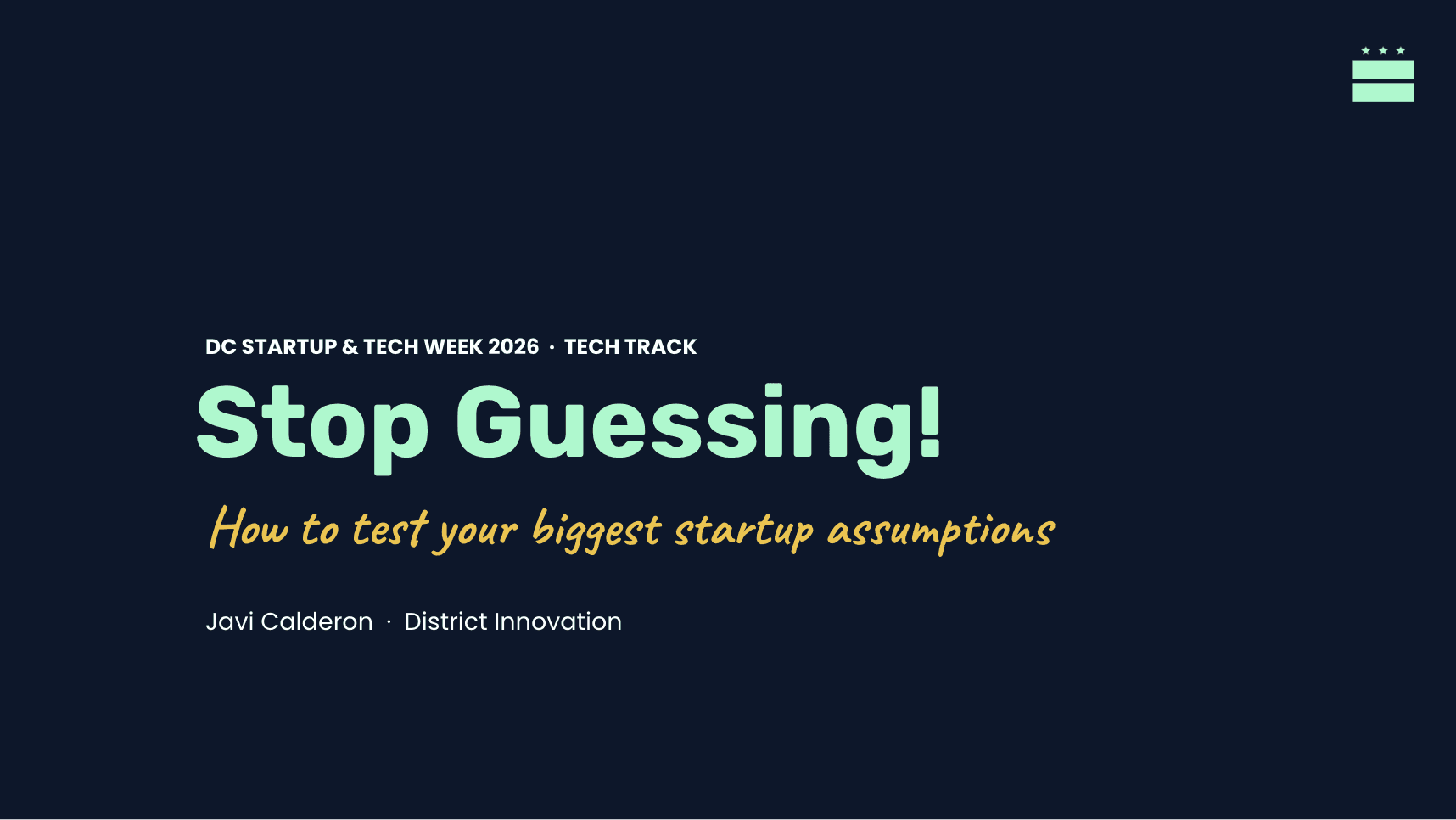 Stop Guessing title slide