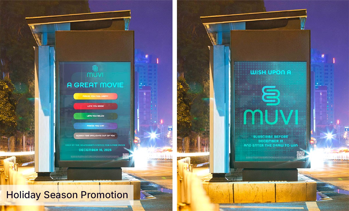 Posters promoting muvi